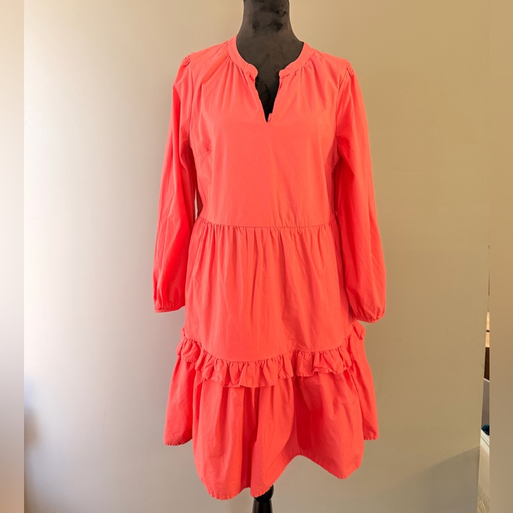 J. Crew Cotton Poplin Tiered Ruffle Mini Dress - Medium - Picture 2 of 4